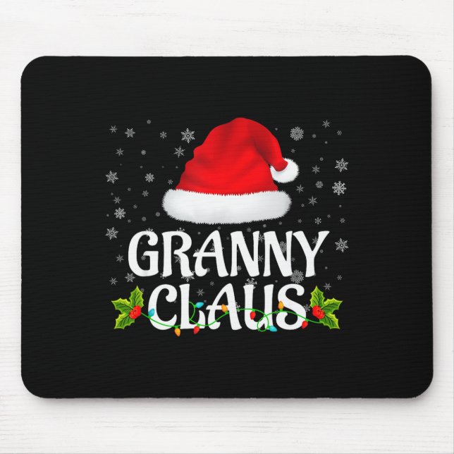 Granny Claus Christmas Lights Santa Pajama Family  Mouse Pad (Front)
