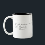 Granny Coffee Established | Grandma Gift Two-Tone Coffee Mug<br><div class="desc">This mug features the text grannny in s beautiful script with "est" and the year! This would make a perfect gift for her for mother's day, Christmas, birthday, or the perfect pregnancy announcement for that unexpected surprise that the soon to be grandma can use forever! Change the colour of the...</div>