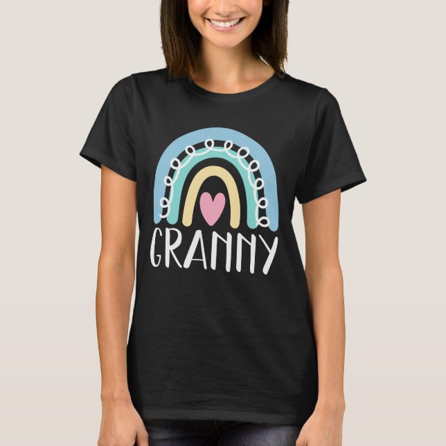 Granny Cute Grandma Family Matching Rainbow T-Shirt (Front)