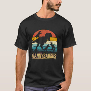 Granny Dinosaur T Rex Grannysaurus 3 kids Funny Mo T-Shirt