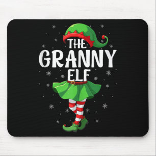 Granny Elf Christmas Grandma Women Elf Squad Xmas Mouse Pad