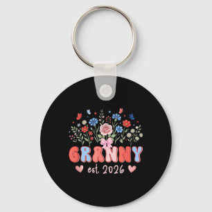 Granny Est 2026 Flowers Mothers Day Expecting New Key Ring