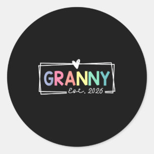 Granny Est 2026 Promoted To Grandma 2026 For Grand Classic Round Sticker