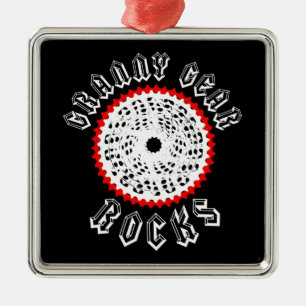 Granny Gear Rocks Cycling Metal Ornament