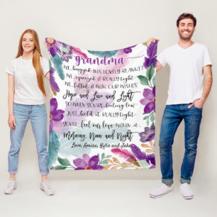 Granny Gift, Custom Grandma Blanket, Personalised  Fleece Blanket