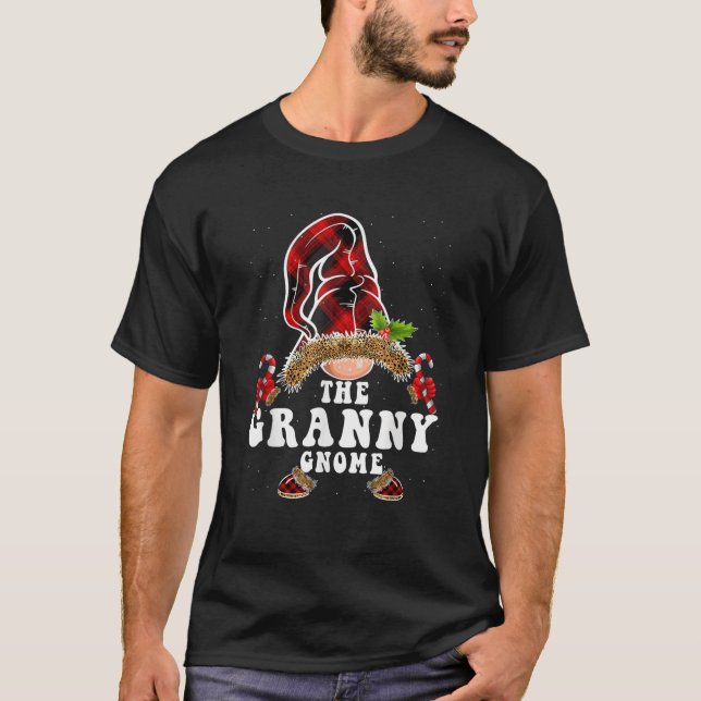 Granny Gnome Buffalo Plaid Matching Family Christm T-Shirt (Front)