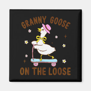 Granny Goose On The Loose Funny Birthday Matching  Magnet