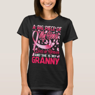 Granny In Heaven Butterfly Awesome Breast Cancer T-Shirt