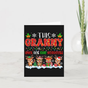 Granny Loves Her Cute Reindeers Xmas Group Santa R Card