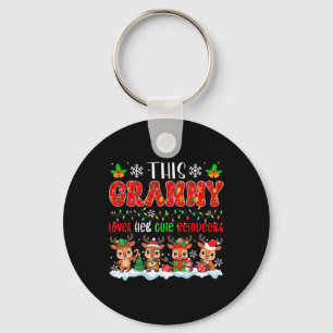 Granny Loves Her Cute Reindeers Xmas Group Santa R Key Ring