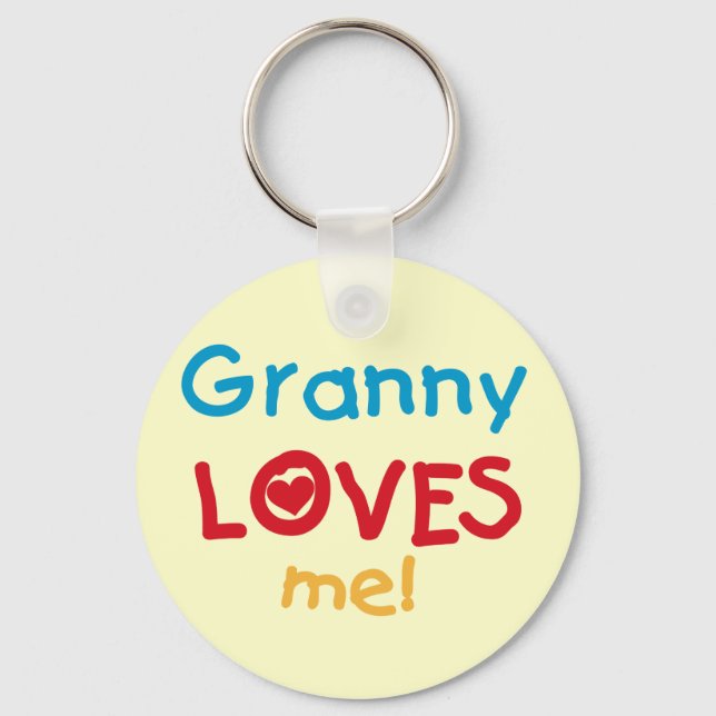 Granny Loves Me Tshirts and Gifts Key Ring (Front)