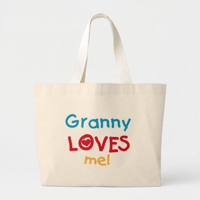 Granny Loves Me Tshirts and Gifts Large Tote Bag (Front)
