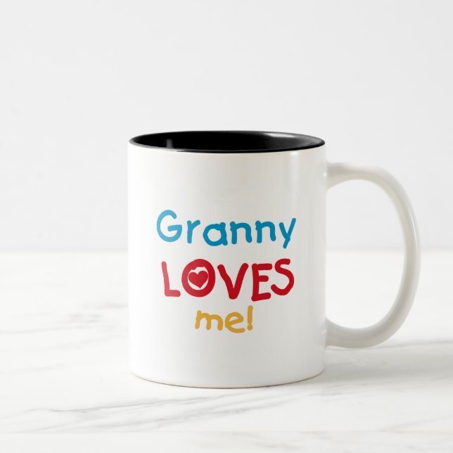 Granny Loves Me Tshirts and Gifts Two-Tone Coffee Mug (Right)