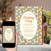 Granny Millennial Floral Birthday Party Invitation
