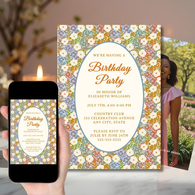 Granny Millennial Floral Birthday Party Invitation (Creator Uploaded)