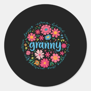 Granny Mothers Day For Grandma Wildflower Floral W Classic Round Sticker