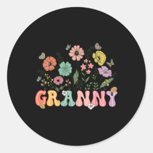 Granny Mothers Day For Grandma Wildflower Floral W Classic Round Sticker