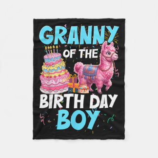 Granny of Birthday Boy Llama Pinata Bday Party Fleece Blanket