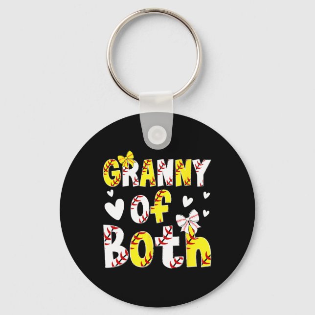 Granny Of Both Proud Softll Sell Granny Grandma  Key Ring (Front)
