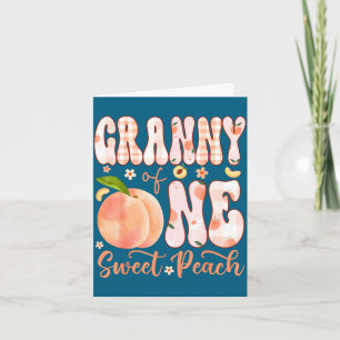 Granny of one sweet peach 1st birthday girl party card