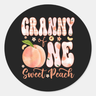 Granny of One Sweet Peach 1st Birthday Girl Party Classic Round Sticker
