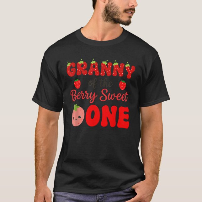 Granny of The Berry Sweet One Strawberry First Bir T-Shirt (Front)