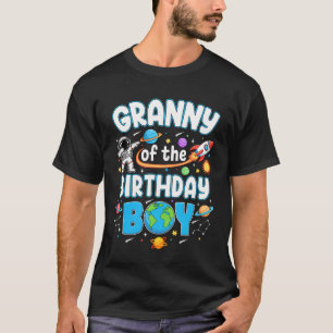 Granny Of The Birthday Boy Astronaut Family Space T-Shirt