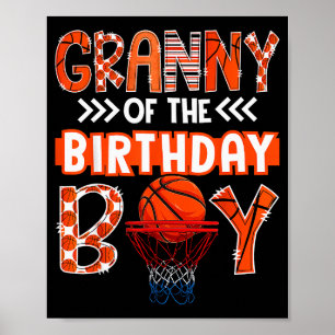 Granny Of The Birthday Boy Basketball Lover Matchi Poster