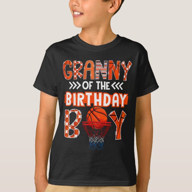 Granny Of The Birthday Boy Basketball Lover Matchi T-Shirt (Front)