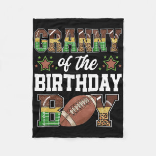 Granny Of The Birthday Boy Football Player Family Fleece Blanket