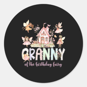 Granny Of The Birthday Fairy Girl Magical Family M Classic Round Sticker