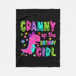 Granny of the birthday girl saurus rex dinosaur fleece blanket