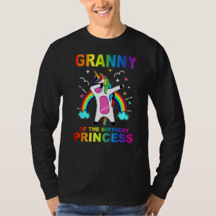 Granny Of The Birthday Princess Girl Dabbing Unico T-Shirt