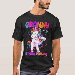 Granny of the Birthday Princess Girl Dabbing Unico T-Shirt