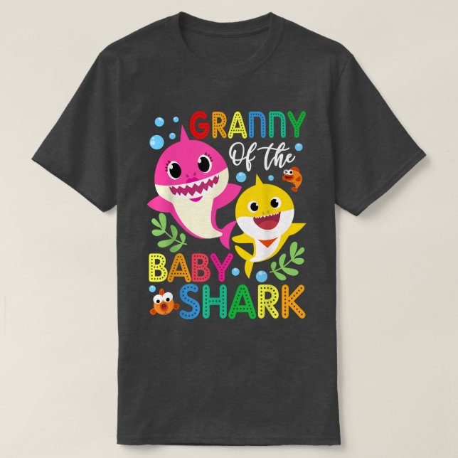 Granny Of The Birthday Shark Celebrate Together  T-Shirt (Design Front)