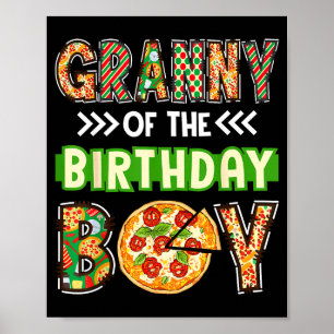 Granny of the boy birthday boy pizza lover party poster