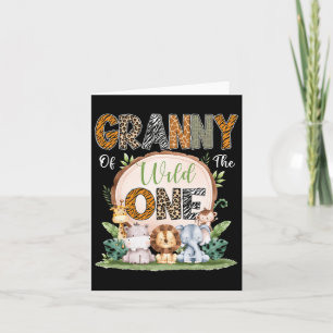 Granny Of The Wild One First Birthday Safari Woodl Card