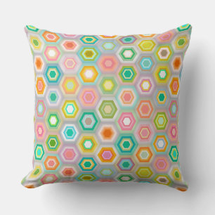granny pastel hex cushion