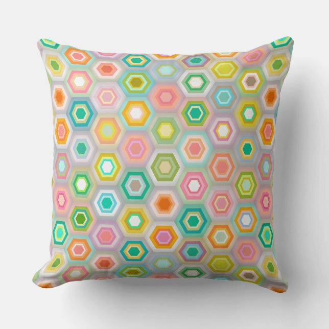 granny pastel hex cushion (Front)