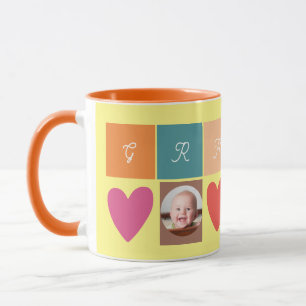 granny photo heart mug