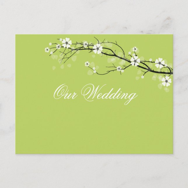 Granny Smith apple blossoms save date/DIY colour Announcement Postcard (Front)