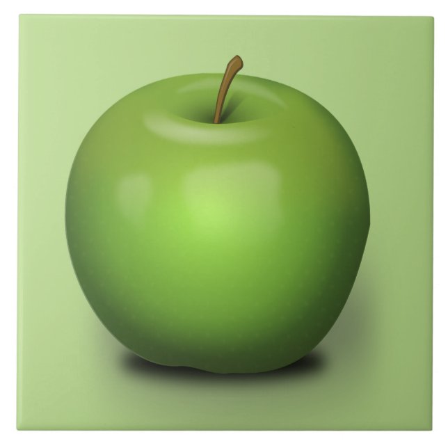Granny Smith Apple Ceramic Tile (Front)