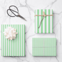 Granny Smith Apple Green & White Stripes
