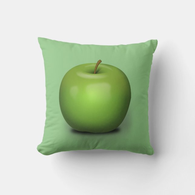 Granny Smith Apple Pillow (Front)