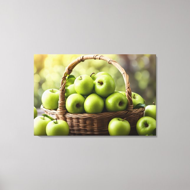 Granny Smith Apples Canvas Print (Front)