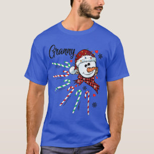 Granny Snowman Candy Cane Christmas Xmas Funny  T-Shirt