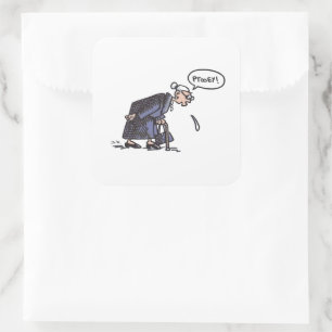 Granny Spitting! square large stickers