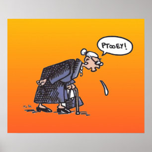 Granny Spitting! value matte poster