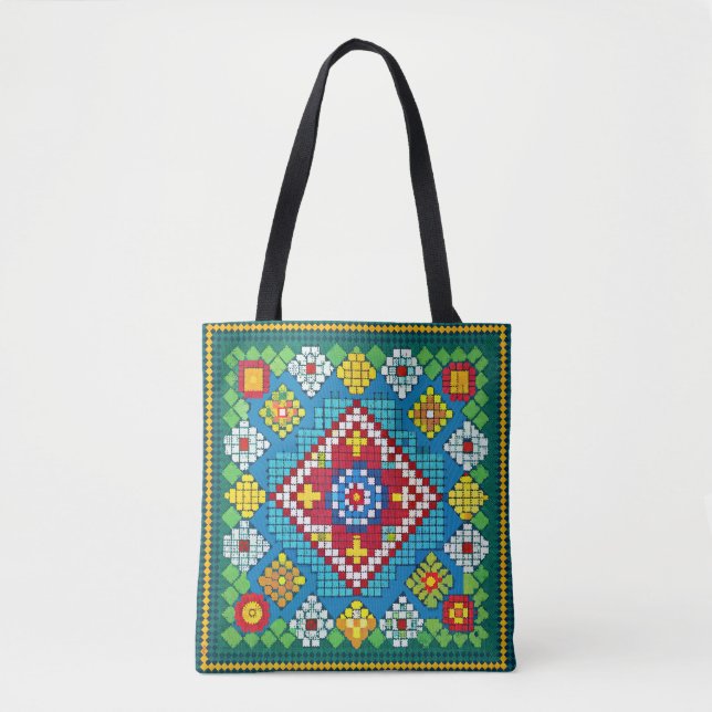 Granny Square Bloomers Tote Bag (Front)