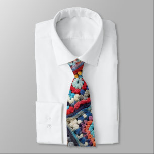 Granny Square Crocheted Quilt  Tie